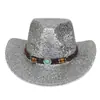 Nuevo sombrero de vaquero western dorado para mujer, sombrero de lana para escenario, sombrero de comercio exterior, sombrero de fiesta para hombres y mujeres, sombrero festivo transfronterizo al por mayor