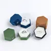 Caja de Joyería Hexagonal de Alta Gama con Tapa y Base Afelpada Caja de Empaque para Anillos y Colgantes Fabricante Multicolor En Stock Venta al por Mayor