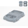 Prato de jantar de silicone para bebê novo de fábrica, conjunto de talheres com ventosa grande, 8 peças, prato de jantar de silicone com tema de carro de desenho animado para crianças