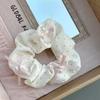 Dulce Liga para el Cabello Scrunchie para Mujeres, Satén de Alta Gama Estilo Coreano Versátil Cuerda para el Cabello, Suave Encaje Lunares Accesorio para el Cabello, Pañuelo Cuadrado para la Cabeza