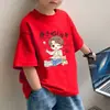 2026 Estiloso Moda Tendência Marca para Meninos Versátil Roupa Infantil Top Camiseta de Verão 100% Algodão Puro Camiseta Infantil de Manga Curta
