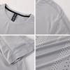 Camiseta de Manga Corta con Cuello Redondo para Hombre, Secado Rápido, para Montañismo de Verano, Running, Senderismo al Aire Libre, Ropa de Fitness en Interiores Top