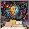 Tapiz Sol y Luna de Comercio Exterior Transfronterizo Decoración de Habitación para el Hogar Tela Colgante Amazon Más Vendido Tapiz de Plantas y Flores