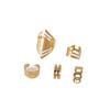 Comercio Electrónico Europeo y Americano Transfronterizo Nuevo Estilo Anillo Geométrico con Forma de Corazón de Pan de Oro Set de 5 Piezas Anillos Ajustables Venta al por Mayor