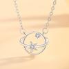 S925 colar de prata esterlina planeta universo feminino corrente de clavícula estilo coreano personalidade estudante mori simples internet celebridade jóias