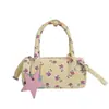 Bolsa Boston Doce Floral Estilo Coreano 2026 Nova Coleção de Verão Mini Bolsa de Mão Elegante Bolsa de Ombro Único Transversal