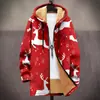 Chaqueta de Estilo Nuevo Transfronteriza con Patrones Multicolor, Cremallera de 6 Elementos, Cárdigan con Capucha, Abrigo de Algodón Polar Engrosado de Invierno con Forro Amarillo