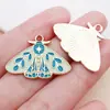 20 Flores de Luna de Colores que Gotean Aceite, Colgantes de Mariposa e Insectos de Aleación de Zinc, Accesorios para Pulseras, Llaveros, Joyería DIY