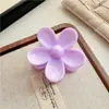 Presilha de Cabelo Flor de Plumeria Degradê Transfronteiriça da Amazon com Padrões Fluidos, Elegante Presilha de Cabelo Meio Preso com Padrão Mármore