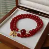 Pulsera de Cuentas de Fluorita Cristalina y Circonita Moda Lujo Ligero Pulsera de Gama Alta Temperamento de Nicho Joyería Versátil Venta al por Mayor