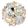 50 Pegatinas de Gato Lindas de Acuarela de Compra Directa Transfronteriza, Adorables Pegatinas de Gato Mascota para Botellas de Agua, Diarios, Tabletas, Pegatinas Impermeables de PP
