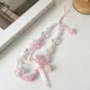 Milhares de opções de novas pulseiras de celular de urso de desenho animado curtas femininas com laço de amor corrente de contas corrente para pendurar em capa de celular