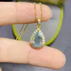 Pingente de Cristal de Água-Marinha Natural, Pedra Principal Limpa Aproximadamente 7*10mm, Cravação em Prata 925, Acabamento de Galvanoplastia Fina
