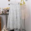 Falda Estampada de Pintura al Óleo Colorida Retro Francesa de Iris para Mujer Primavera y Verano Nueva Falda Midi Floral de Cintura Alta con Línea A