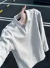 Camiseta de manga larga retro americana para otoño, corte holgado, diseño de patchwork, polo de peso pesado con cuello alto, atuendos a juego para parejas, sudadera casual