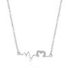 Collar de plata de ley S925 de lujo ligero y de alta gama con colgante de ECG para mujer, diseño de nicho, cadena de clavícula de amor a la moda, regalo