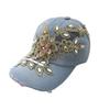 Boné de Baseball Feminino Tendência Flor Rosa Chapéu de Sol Esportivo Hip-Hop Chapéu de Diamante Quente Chapéu de Cowboy Atacado Estilo Tendência