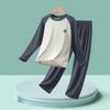 Pijama Infantil de Modal Conjunto de Roupa de Casa para Meninos Roupa para Ar Condicionado Roupas de Outono e Calças para Adolescentes Roupa Íntima Respirável para Meninas
