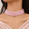 Colar Francês Elegante Pérola Elegante Colar de Luxo Leve Cruz Fronteiriça Comércio Exterior Moda Acessórios para Jantar