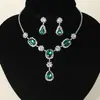 Collar de Zirconia con Incrustaciones de Diamante de Venta Caliente Transfronteriza para Mujer, Conjunto de Joyería de Lujo Ligero Europeo y Americano, Accesorios de Decoración para Fiestas