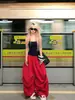 Calça Casual Drapê Cor Pura Retro Preguiçoso Estilo Coreano para Mulheres Verão 2025 Nova Larga Americana Wide-Leg Comprimento Total