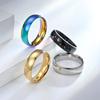 Anel masculino e feminino de aço titânio estilo ins 6mm arco liso versão coreana de joia de mão simples curinga atacado