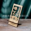 Soporte para teléfono móvil de talla de madera patchwork directo de fábrica atracciones creativas regalos creativos soporte para teléfono móvil de escritorio con impresión a color