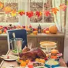 Letreros Decorativos de Madera con Hojas de Arce de Cosecha de Otoño Transfronterizos Juego de 36 Piezas Adornos Navideños Fiesta Hogar Decoración Festiva Virutas de Madera