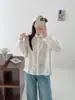 Moda Otoño 2026: Camisa Blanca de Encaje Floral Bordado de Manga Larga Artística para Mujer, Top Casual Dulce