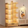 Estante de Livros Simples Prateleira de Chão Rack de Armazenamento Armário de Parede Integrado para Sala de Estar Armário de Armazenamento Rack de Armazenamento Doméstico Estante de Livros para Escritório