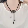 Collar con Borla de Cuentas Ojo de Diablo Chica Picante Y2K Moda Nicho Versátil Personalidad Gargantilla Estilo Oscuro Al por Mayor