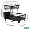 Estante de Secado y Almacenamiento Extraíble para Platos de Cocina Mesa Lateral para Fregadero Doméstico Caja de Almacenamiento para Vajilla y Palillos