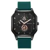 Novo Relógio Quadrado de Quartzo 2025 para Homens, Elegante Pulseira de Couro Casual Esportivo, Pulseira de Liberação Rápida Exclusiva Transfronteiriça