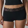 Ropa Interior de Encaje de Algodón SKIM Kardashian Europea y Americana ins Algodón Puro Encaje Color Sólido Pantalones Cortos de Cintura Alta para Mujer