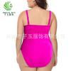 Amazon comercio exterior transfronterizo Europa y Estados Unidos nuevo traje de baño conservador de una pieza de color sólido de talla grande para damas fábrica spot venta al por mayor