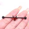 Pendientes Diabólicos Transfronterizos Europeos y Americanos Pendientes con Forma de Corazón Pendientes de Zirconio Joyería para Piercings Corporales de Acero Inoxidable Corazón
