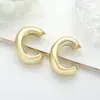 Pendientes de C-shape de Moda con Sentido de Diseño de Nicho para Mujer, Pendientes de Botón Versátiles y Modernos, Pendientes de Botón Geométricos, Joyería de Oreja Exquisita y Elegante para Mujer