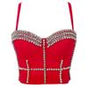 Chaleco Interior Luqiu Country para Mujer Primavera Industria Pesada Abalorios Pedrería Lentejuela Top Tubo Cadena Metálica Tirante Db270