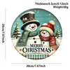 Pingente de Boneco de Neve de Madeira de Natal Transfronteiriço Artesanato Pendurado Decoração de Atmosfera de Natal Placa Redonda Placa de Porta