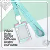 Portatarjetas Transparente Estilo Ins con Tapa Deslizante para Tarjetas de Estudiante del Campus, Tarjetas de Comida, Tarjetas de Identificación, Estuche Protector, Estuche Duro Antirrobo