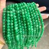 Cuentas Redondas de Calcedonia Verde, Cuentas Sueltas de Jadeíta Verde Sol, Cuentas Redondas de Jade Malayo, Accesorios para Joyería de Collares para Madres, Accesorios DIY