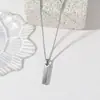 Novo Colar de Aço Inoxidável Geométrico Tridimensional Longo com Gravação para Homens, Simples e Moderno, de Titânio, Venda Quente