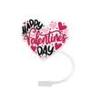 Amor Transfronterizo Dibujos Animados Tapa de Pajita de Silicona Cubierta Antipolvo Vaso Personalizado para Té con Leche Cubierta para Pajita de San Valentín Tapa Antipolvo en Stock