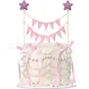 Banner Temático de Lazo para Silla Alta de 1 Año, Bandera para Fiesta de Primer Cumpleaños, Topper para Pastel, Sombrero de Cumpleaños Uno/Dos, Corona