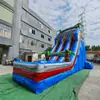 Resbaladilla Inflable de Tres Carriles Árbol de Coco, Tela Engrosada Onda Azul, Venta al por Mayor de Equipos Grandes para Juegos Acuáticos para Verano en Zonas Turísticas