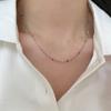 Collar de frijol arcoíris, exquisito, muy fino, diseño de nicho, tendencia de moda, diseño de nicho femenino, cadena de clavícula con sentido