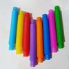 Brinquedo de tubo telescópico DIY plástico luz LED cor tubo de água saída de ar descompressão brinquedo educativo infantil tubo de puxar festa
