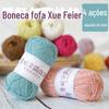 Xue Feier Boneca Fofa Fio de Algodão Leite Fio de Algodão Leite de Quatro Fios Lã de Algodão Leite DIY Fio para Boneca Tricotada à Mão Fio de Algodão