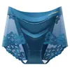 Bragas de Encaje de Satén de Lujo con Empalme, Talla Grande, Cintura Media, Control de Abdomen para Mujer, Malla Transpirable que Levanta los Glúteos, Calzones de Algodón Puro