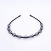 Faixa de Cabeça Esportiva Preta de Metal Invisível para Cabelo Longo Masculino Tendência Celebriade Cyber Onda Favo de Mel Espiral Fio de Aço Aro Grande para Trás da Cabeça